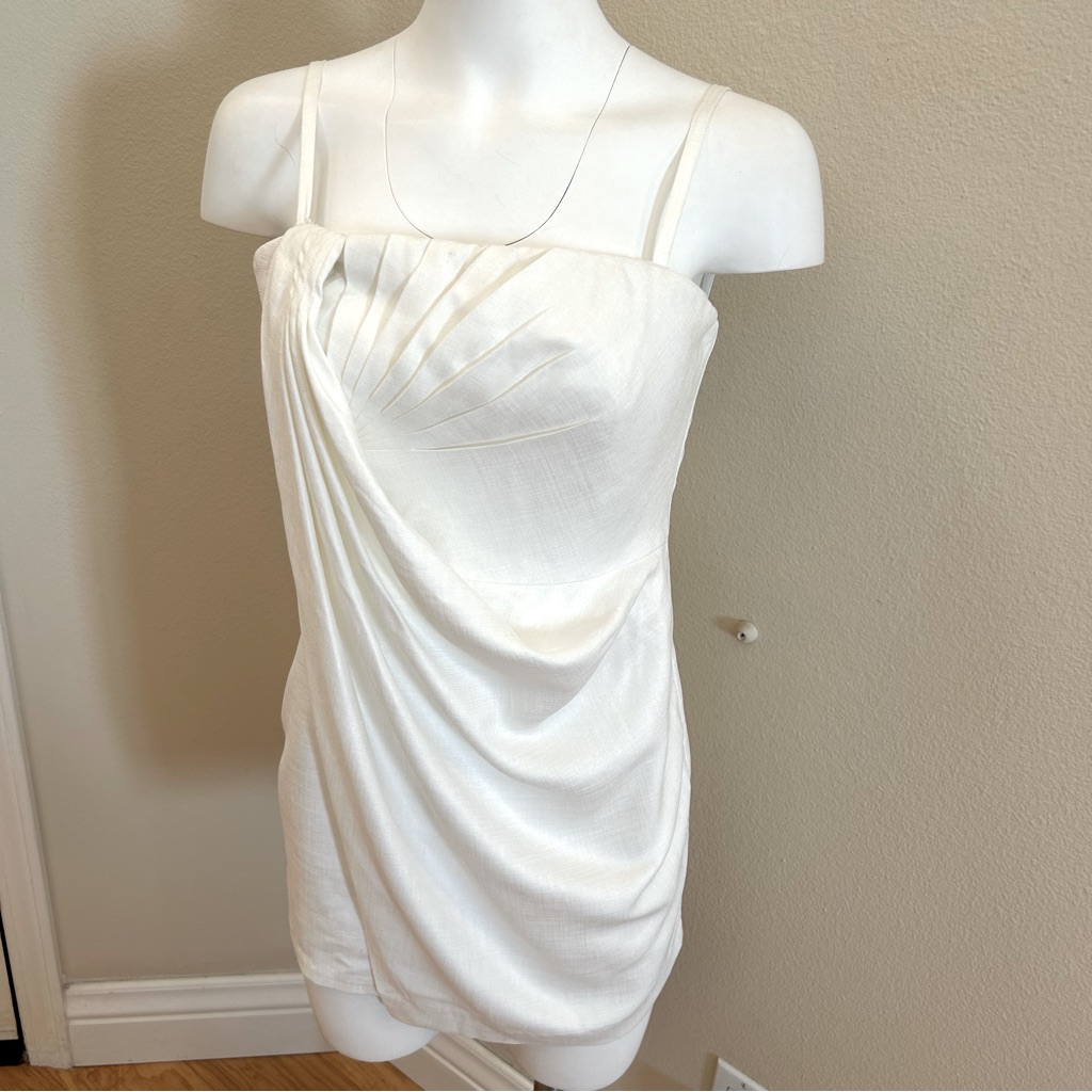 Bcbg Max Azria Runway Draped Mini Dress Size 0 White